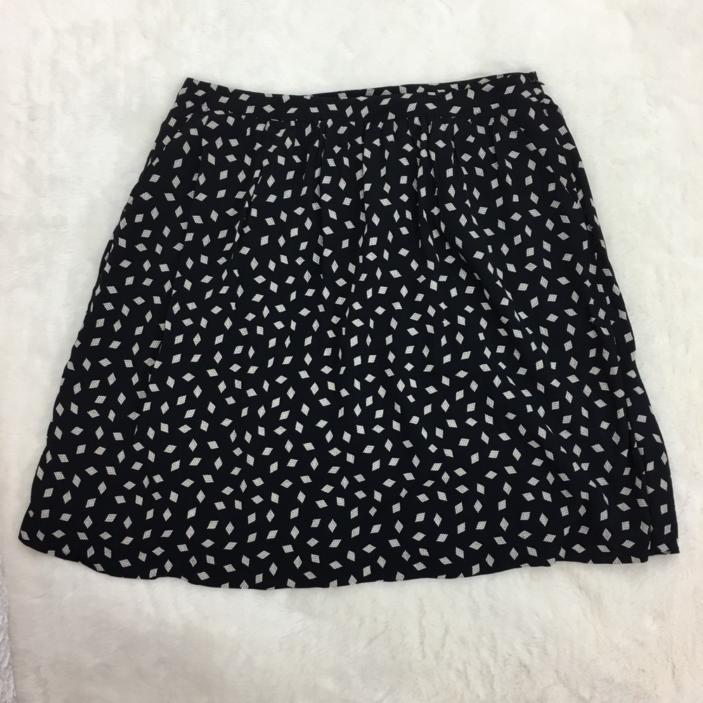 Garnet Hill Black Print Skirt